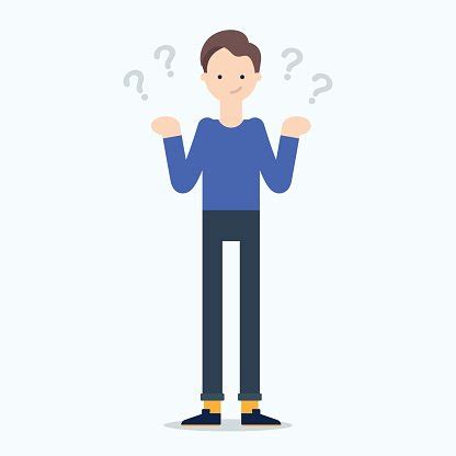 Vector Illustration Of Confused Man With Question Marks Stock Clipart | Royalty-Free | FreeImages