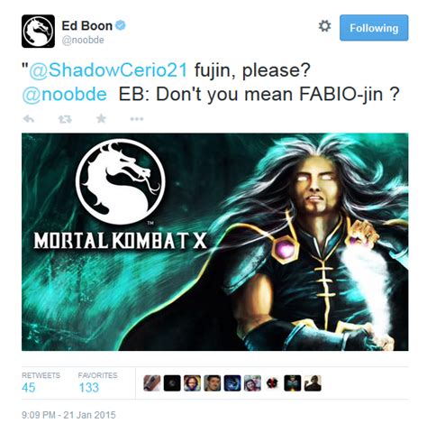 The Ed Boon Twitter Watch Thread | Test Your Might