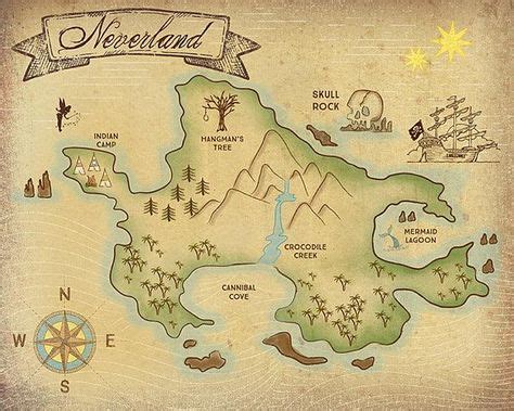 THIS LISTING IS A DIGITAL FILE // 2 PDF FILES INCLUDED***** This whimsical Neverland Map will ...