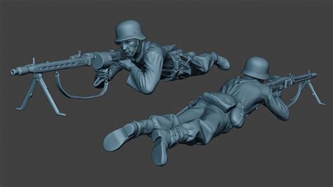 ArtStation - German soldier ww2 MG42 Shoot down G7 | Resources