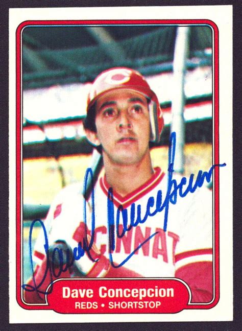 DAVE CONCEPCION 1982 Fleer #63 AUTOGRAPH REDS Auto Signed | eBay