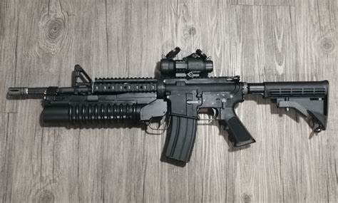 WE M4 GBBR with M203 attachment (Dboys) ~ about 11 lbs or 5kg. : airsoft