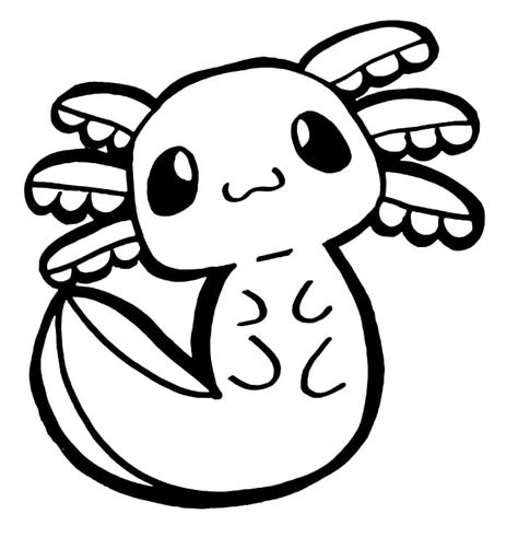 Cute Little Axolotl coloring page - Download, Print or Color Online for Free