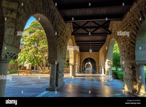 The architectural structures in Stanford University campus in Palo Alto ...