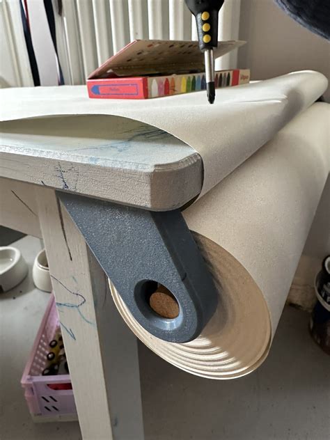 Paper roll to desk bracket mount - Ikea Måla paper to Sundvik desk by James Carruthers ...