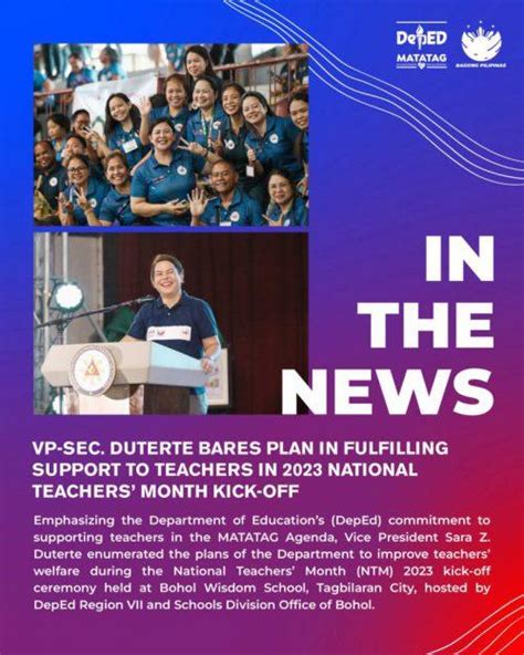 VP-Sec. Duterte bares plan in fulfilling support to teachers in 2023 National Teachers’ Month ...