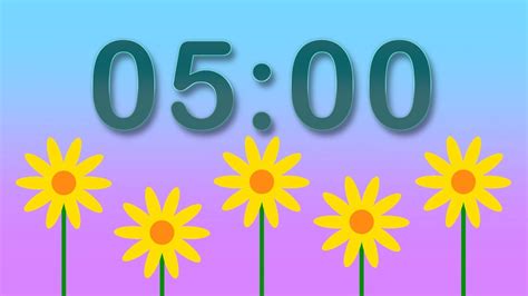 5 Minute Spring Timer: Growing Flowers Visual Timer - YouTube