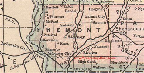 Fremont County, Iowa 1905 Map