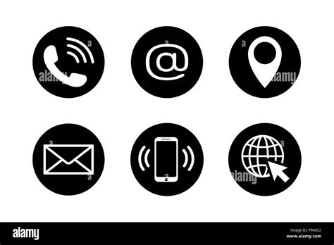 Contact icon set in flat style Stock Vector Image & Art - Alamy