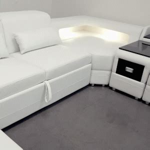 Leather bed with storage safe speaker led light – Artofit