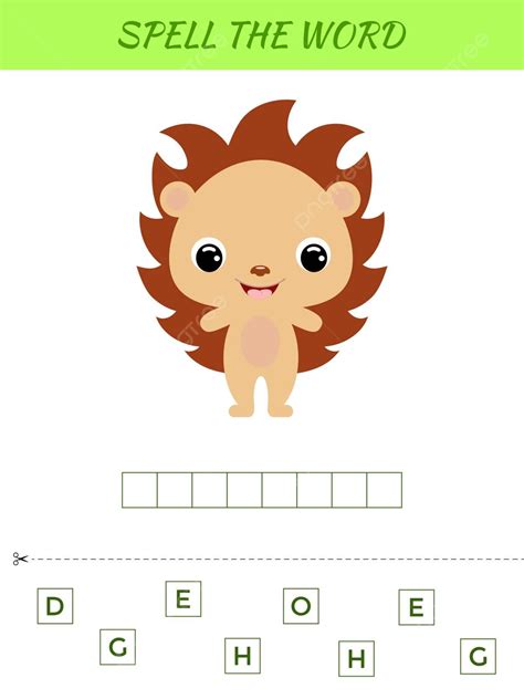 Spelling Word Scramble Game Template Animal School Hedgehog Vector, Animal, School, Hedgehog PNG ...