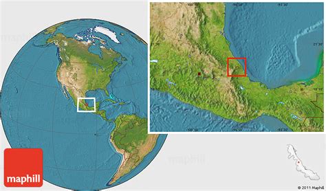 Satellite Location Map of Tenochtitlan