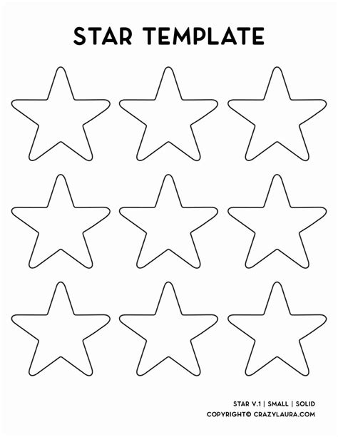 Free Star Template & Stencil Cutout Printable | Star template ...