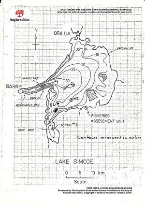 Lake Simcoe Depth Chart Map - Zip Code Map