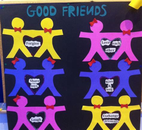 Friendship bulletin board ideas for kindergarten/preschool - good friends theme | Friendship ...