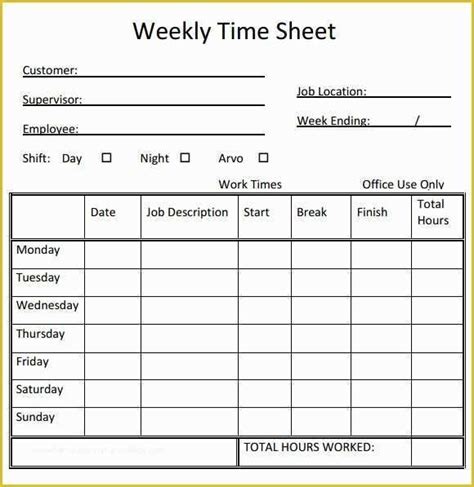 Free Printable Bi Weekly Timesheet Template Of Weekly Timesheet Template 15 Free Download In ...