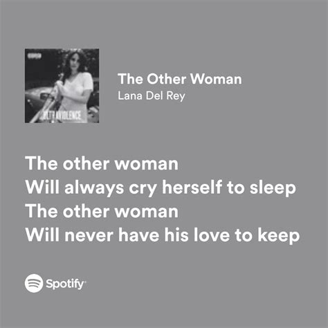 Lana Del Rey - The Other Woman | Lana del rey lyrics, Lana del rey, Other woman