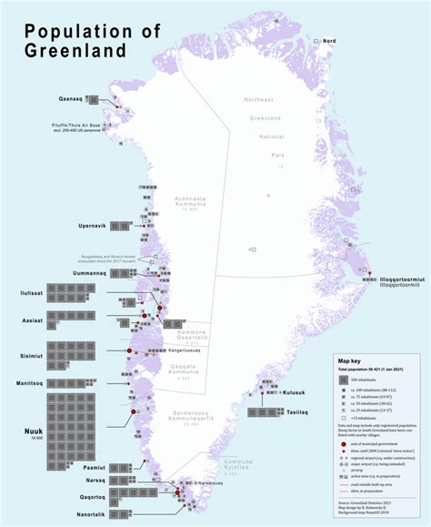 Population distribution of Greenland (detailed map) [OC] : r/MapPorn