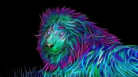 Neon lion wallpaper | Abstract lion, Abstract lion art, Abstract art wallpaper