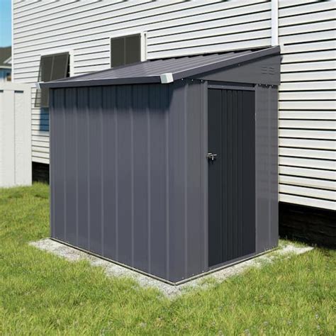 VEIKOUS 4 ft. W x 6 ft. D Metal Storage Lean-to Shed 23 sq. ft. in Gray PG0301-15 - The Home Depot