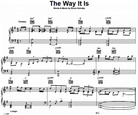 Bruce Hornsby - The Way It Is Free Sheet Music PDF for Piano | The ...