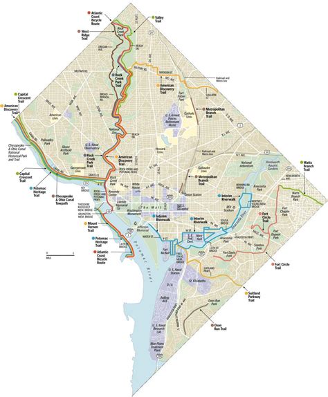 Dc bike trails map - Washington dc bike trails map (District of ...