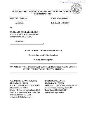 Fillable Online 4dca Reply Brief/Cross-Answer Brief - Fourth District ...