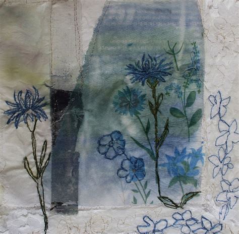 Textile Artist Cas Holmes – Handkerchief Cornflower - TextileArtist.org