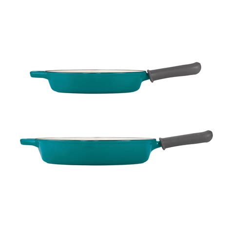 Tramontina Enameled Cast Iron Skillets 2 Pack Teal