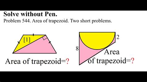 544. Area of trapezoid. Two short problems. - YouTube