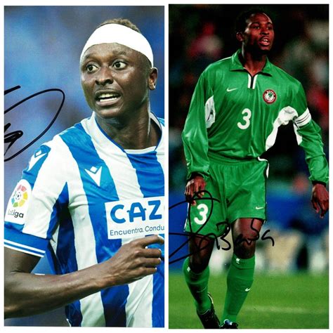 Celestine Babayaro & Umar Sadiq - Signed Photos - Nigeria National Team - Catawiki