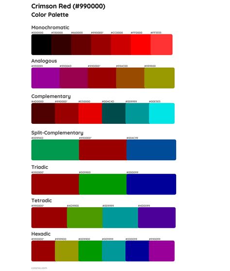 Red Monochromatic Color Scheme
