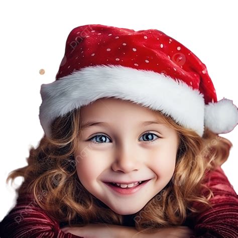 Little Girl In A Santa Claus Hat Lies Near The Christmas Tree At Home ...