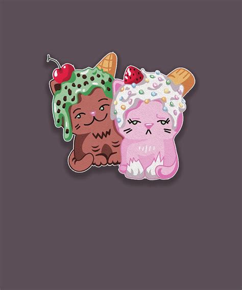 Moriah elizabeth cute ice cream cats Kids retro Painting by Duncan ...