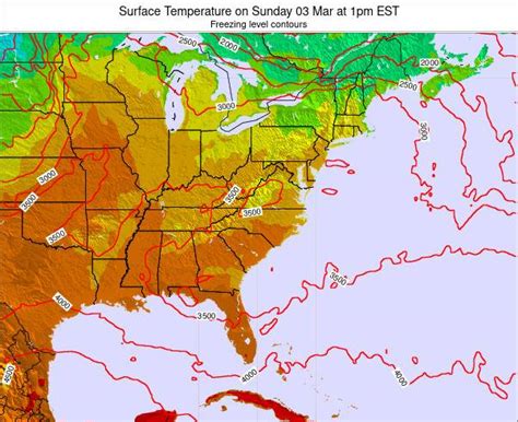 North-Carolina Surface Temperature on Wednesday 27 Nov at 7pm EST