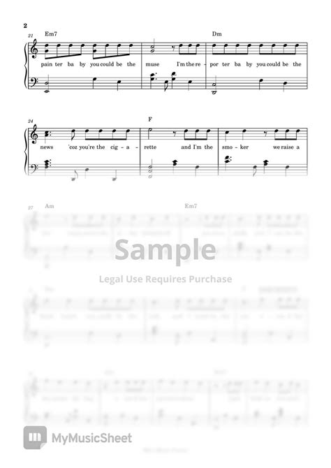 Miguel - Sure Thing (piano sheet music) Sheets by Mel's Music Corner