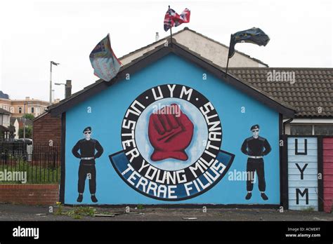 UYM Mural Shankill Parade off Shankill Road Belfast County Antrim Stock ...