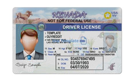 Nevada driver license template: High quality Driving License psd ...