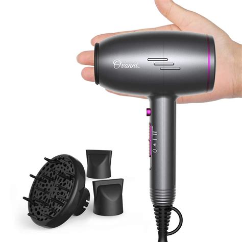 Ovonni Mini Hair Dryer with Diffuser, Professional Portable 1400W ...