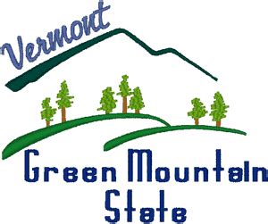 Vermont: The Green Mountain State Embroidery Design