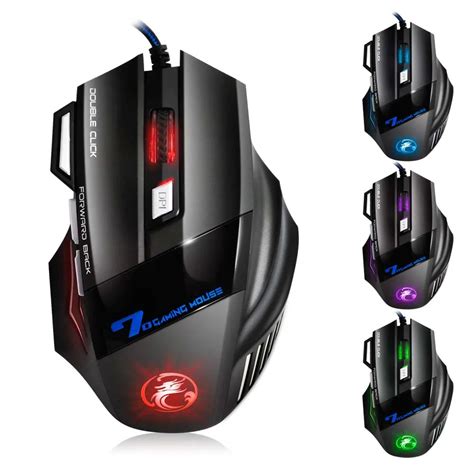 NEW Wired Gaming Mouse 7 Buttons Optical Professional Mouse Gamer E Sports Computer Mice For ...