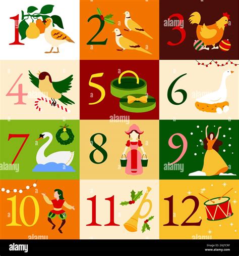 Twelve days of christmas illustration hi-res stock photography and images - Alamy