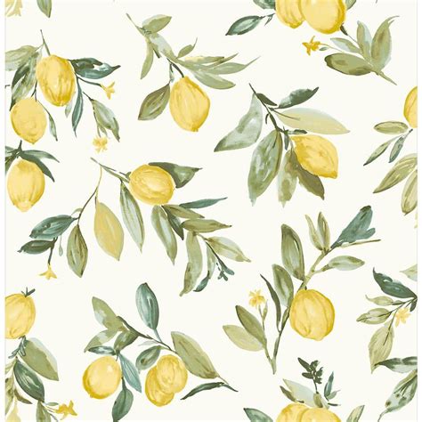 Brewster Limon Yellow Fruit Yellow Paper Strippable Roll (Covers 56.4 sq. ft.) 2904-25687 - The ...