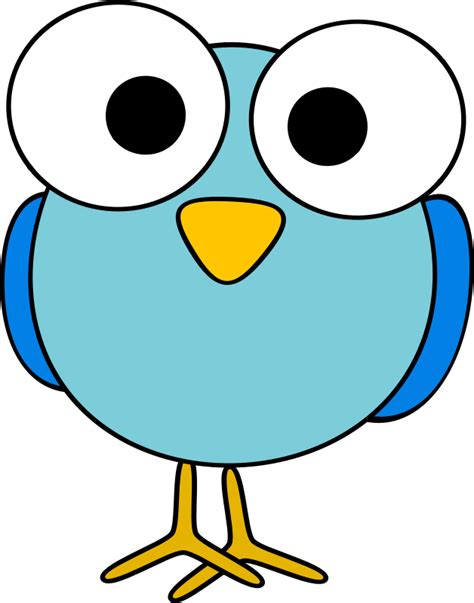 Clipart - Blue googley-eyed bird | Cartoon bird drawing, Cartoon birds ...