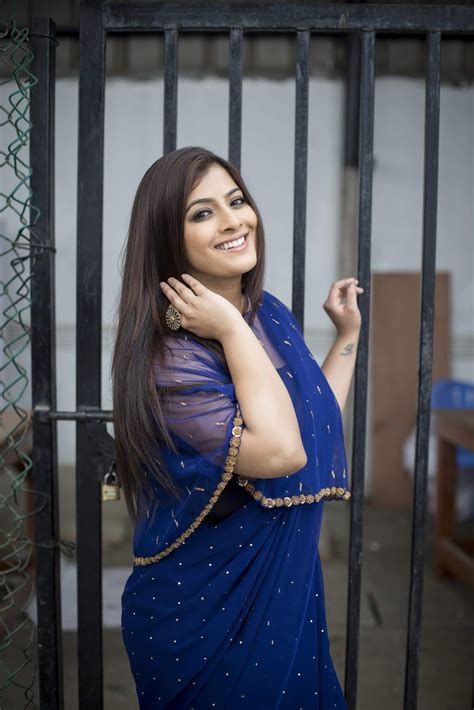 Actress Varalaxmi Sarathkumar Latest Photoshoot In Blue Saree