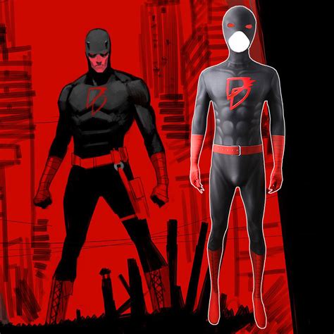 Marvel Matt Murdock Daredevil Black Red Cosplay Costume All New All ...