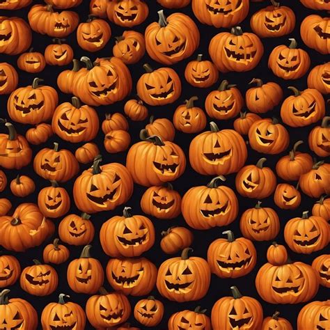 Premium Photo | Halloween wallpaper with evil pumpkins