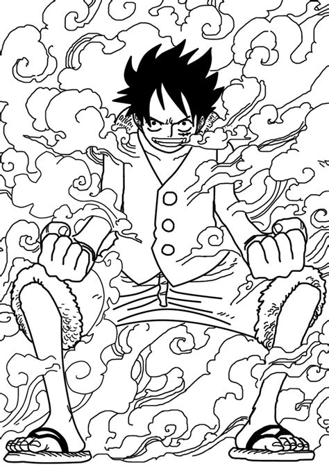 Luffy lineart by 1miia on DeviantArt