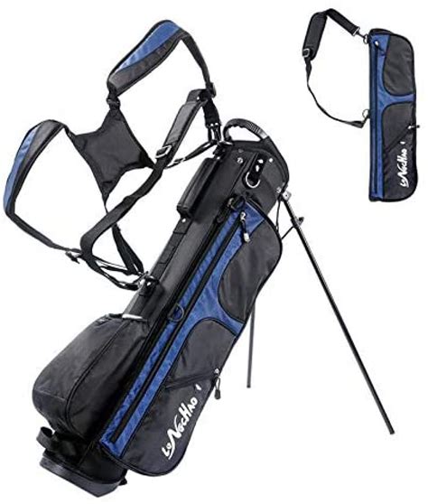 LONGCHAO Golf Bag for Men- Black White Stand Golf Bag Lightweight 4 Way ...