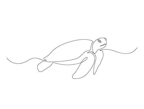 Premium Vector | Continuous one line drawing of turtle. Simple ...